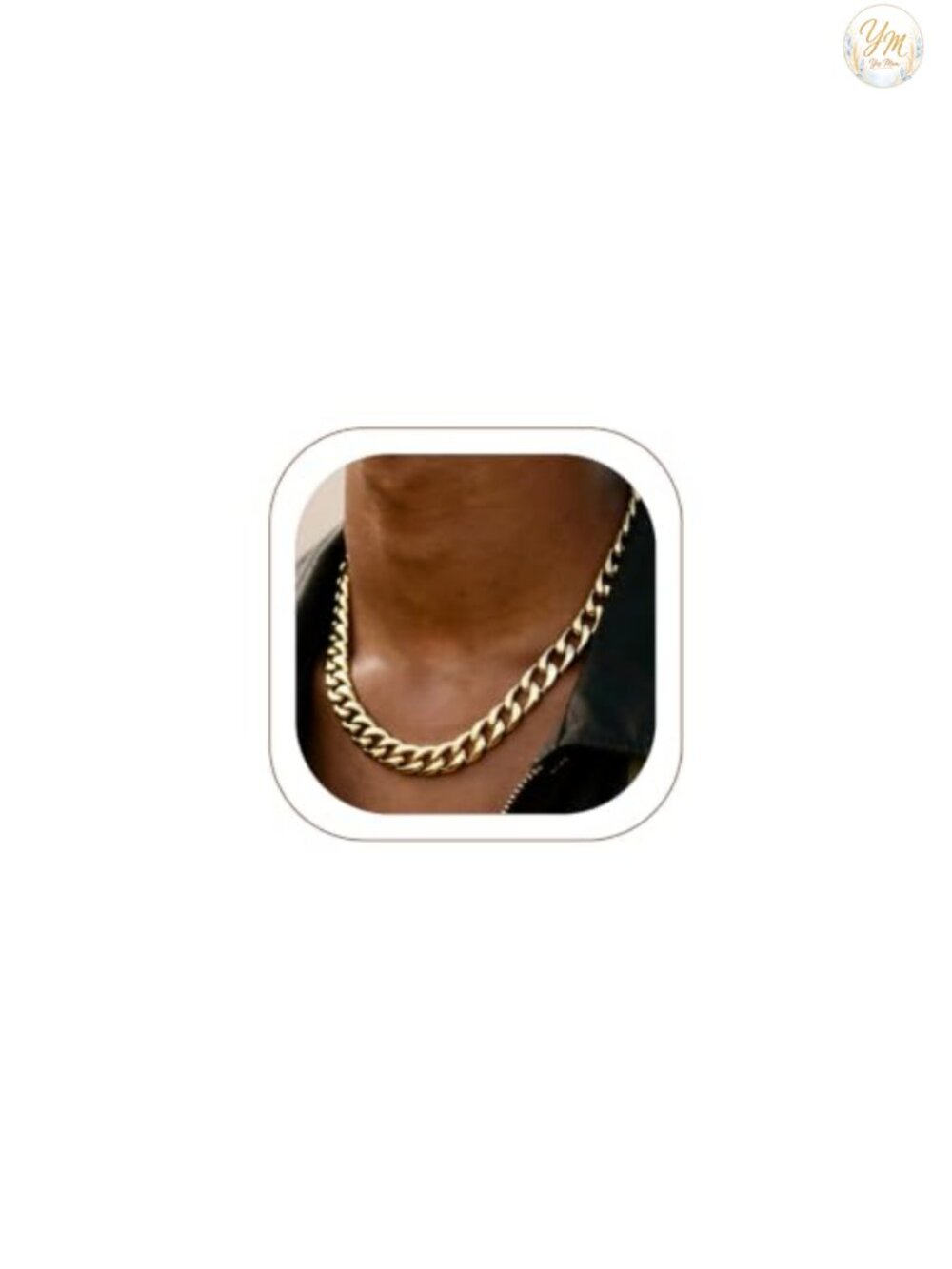 Mens Cuban Link Chain Necklace 316L Stainless Steel Gold Plated Waterproof